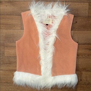Understated Leather Free People Size Medium Vest 100% Genuine Leather Pink Suede